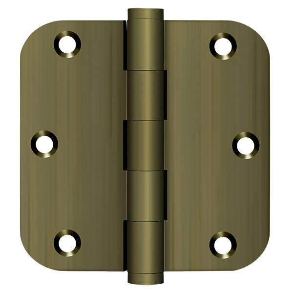 Deltana - 3-1/2" x 3-1/2" x 5/8" Radius Hinge - Antique Brass