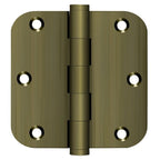 Deltana - 3-1/2" x 3-1/2" x 5/8" Radius Hinge - Antique Brass