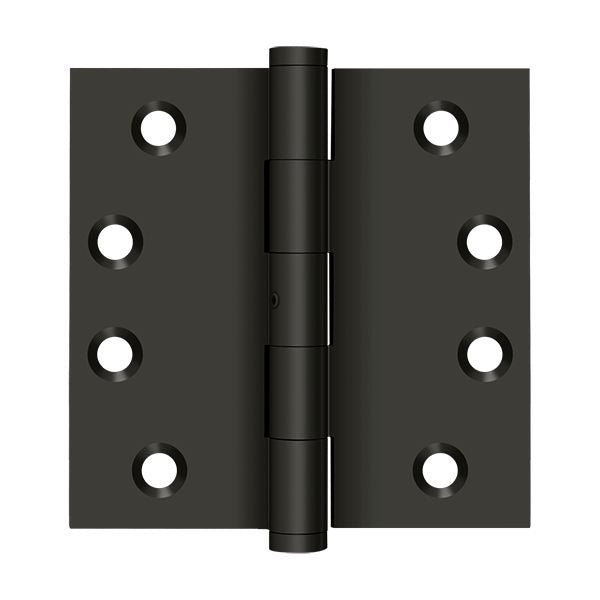 Deltana - 4" x 4" Square Hinge (Door Solid Brass) - Oil Rubbed Bronze