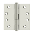 Deltana - 4" x 4" Square Hinge (Door Solid Brass) - Bright Nickel