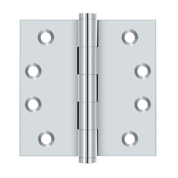 Deltana - 4" x 4" Square Hinge (Door Solid Brass) - Bright Chrome