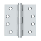 Deltana - 4" x 4" Square Hinge (Door Solid Brass) - Bright Chrome