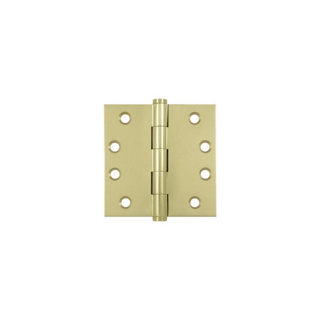 Deltana - 4" x 4" Square Hinge (Door Solid Brass) - Unlacquered Bright Brass