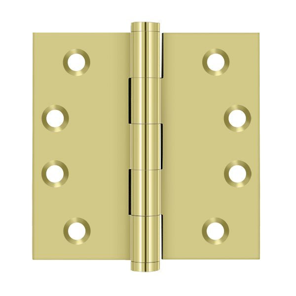 Deltana - 4" x 4" Square Hinge (Door Solid Brass) - Bright Brass