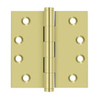 Deltana - 4" x 4" Square Hinge (Door Solid Brass) - Bright Brass