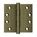 Deltana - 4" x 4" Square Hinge (Door Solid Brass) - Antique Brass