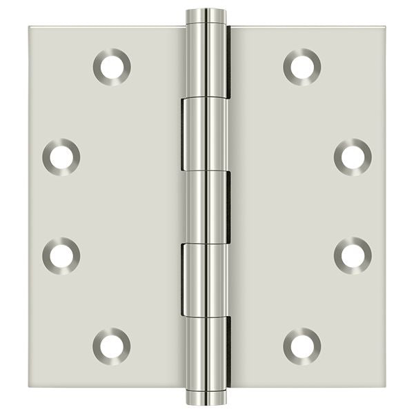 Deltana - 4-1/2" x 4-1/2" Square Hinge (Door Solid Brass) - Bright Nickel