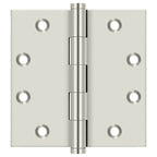 Deltana - 4-1/2" x 4-1/2" Square Hinge (Door Solid Brass) - Bright Nickel