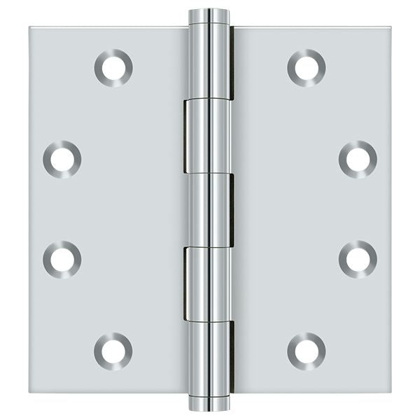 Deltana - 4-1/2" x 4-1/2" Square Hinge (Door Solid Brass) - Bright Chrome