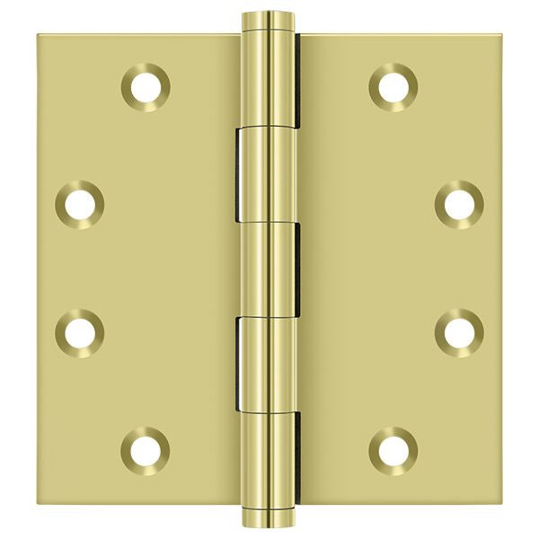 Deltana - 4-1/2" x 4-1/2" Square Hinge (Door Solid Brass) - Bright Brass