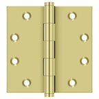 Deltana - 4-1/2" x 4-1/2" Square Hinge (Door Solid Brass) - Bright Brass