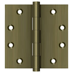Deltana - 4-1/2" x 4-1/2" Square Hinge (Door Solid Brass) - Antique Brass