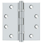 Deltana - 4-1/2" x 4-1/2" Square Hinge; Ball Bearings - Bright Chrome