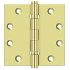 Deltana - 4-1/2" x 4-1/2" Square Hinge; Ball Bearings - Bright Brass