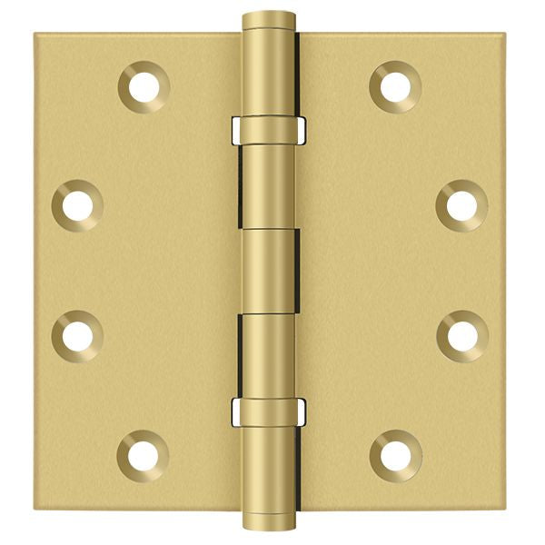 Deltana - 4-1/2" x 4-1/2" Square Hinge; Ball Bearings - Satin Brass