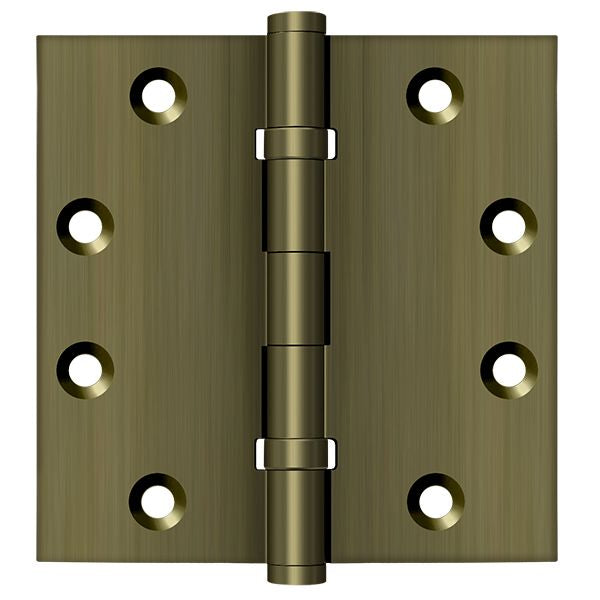 Deltana - 4-1/2" x 4-1/2" Square Hinge; Ball Bearings - Antique Brass