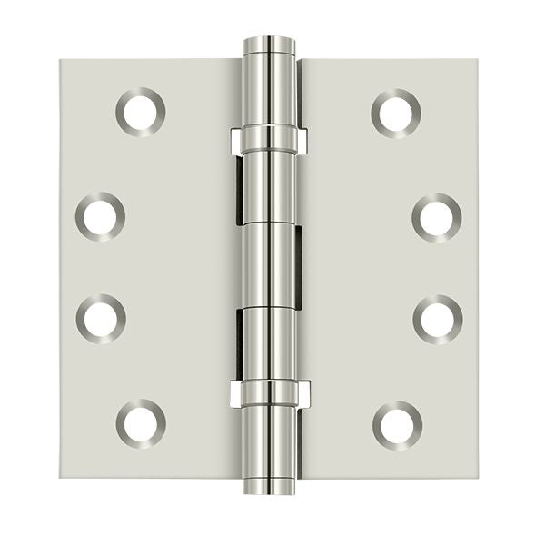 Deltana - 4" x 4" Square Hinge; Ball Bearings - Bright Nickel