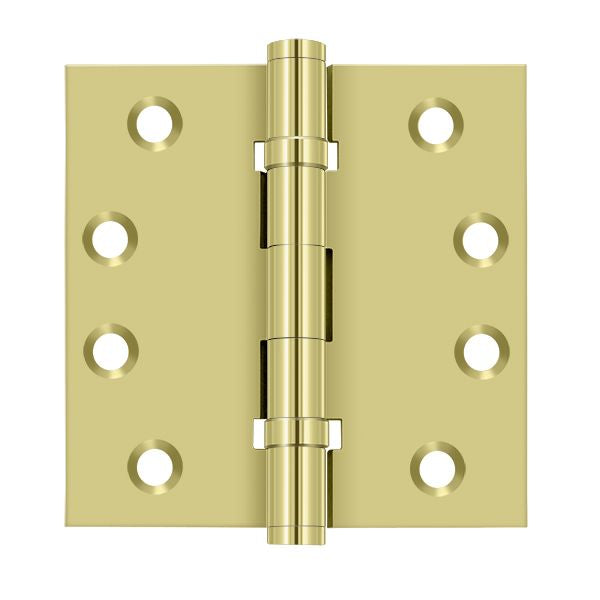 Deltana - 4" x 4" Square Hinge; Ball Bearings - Bright Brass