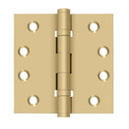 Deltana - 4" x 4" Square Hinge; Ball Bearings - Satin Brass
