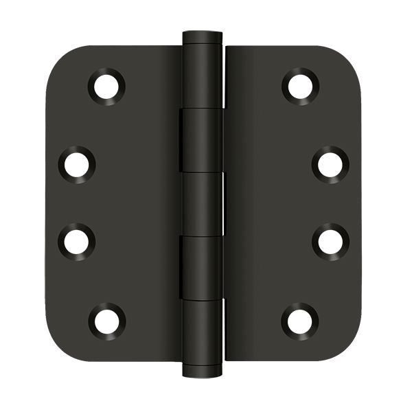 Deltana - 4" x 4" x 5/8" Radius Hinge (Door Solid Brass) - Oil Rubbed Bronze
