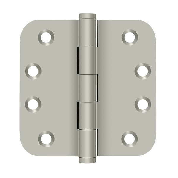 Deltana - 4" x 4" x 5/8" Radius Hinge (Door Solid Brass) - Satin Nickel