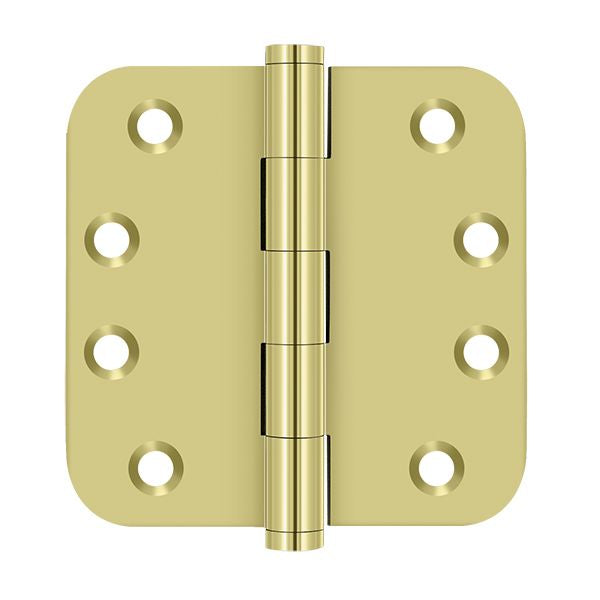 Deltana - 4" x 4" x 5/8" Radius Hinge (Door Solid Brass) - Bright Brass