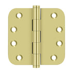 Deltana - 4" x 4" x 5/8" Radius Hinge (Door Solid Brass) - Bright Brass
