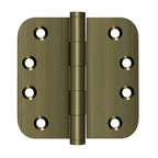 Deltana - 4" x 4" x 5/8" Radius Hinge (Door Solid Brass) - Antique Brass