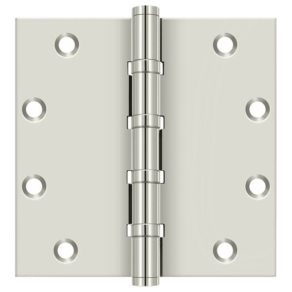 Deltana - 5" x 5" Square Ball Bearing Hinge - Bright Nickel