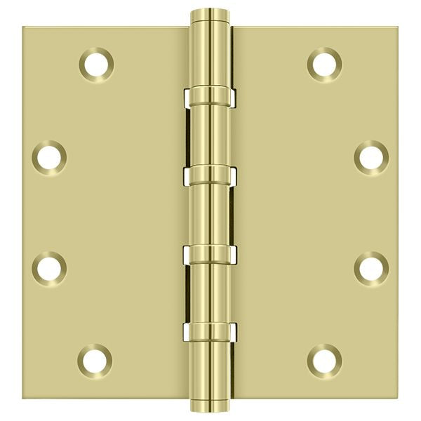 Deltana - 5" x 5" Square Ball Bearing Hinge - Unlacquered Bright Brass