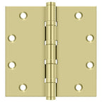 Deltana - 5" x 5" Square Ball Bearing Hinge - Unlacquered Bright Brass