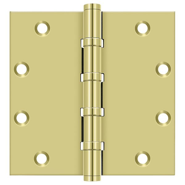 Deltana - 5" x 5" Square Ball Bearing Hinge - Bright Brass