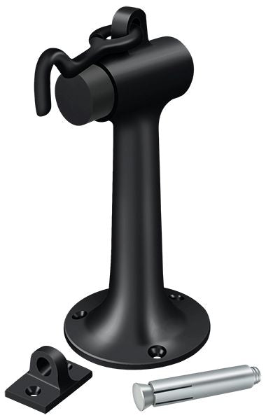 Deltana - Floor Mount, 6" Bumper with Hook and Eye, Heavy Duty, - Black