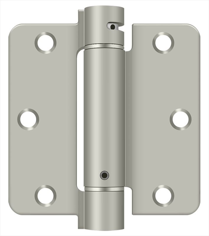 Deltana - 3-1/2" x 3-1/2" x 1/4" Spring Hinge - Satin Nickel