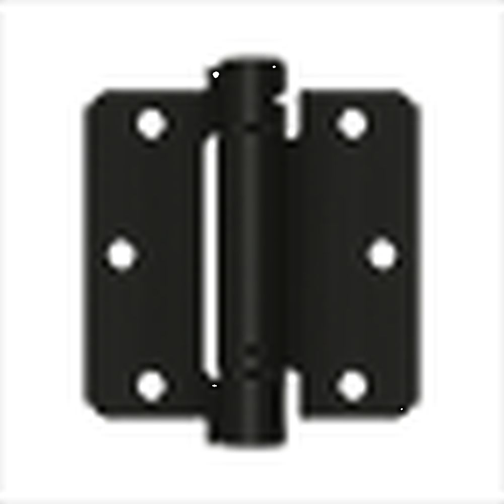 Deltana - 3-1/2" x 3-1/2" x 1/4" Spring Hinge - Flat Black