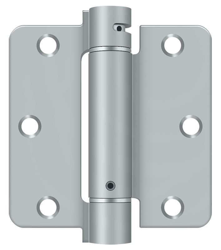 Deltana - 3-1/2" x 3-1/2" x 1/4" Spring Hinge - Satin Chrome
