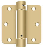 Deltana - 3-1/2" x 3-1/2" x 1/4" Spring Hinge - Satin Brass