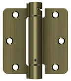 Deltana - 3-1/2" x 3-1/2" x 1/4" Spring Hinge - Antique Brass