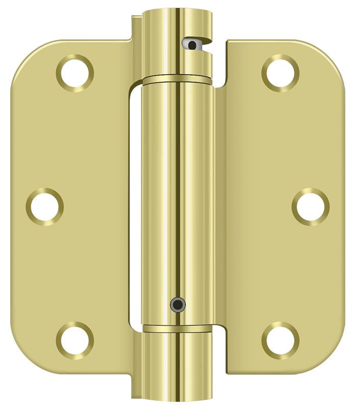 Deltana - 3-1/2" x 3-1/2" x 5/8" Spring Hinge - Bright Brass