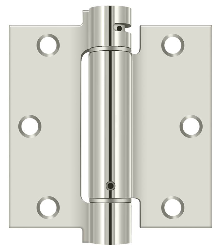 Deltana - 3-1/2" x 3-1/2" Spring Hinge - Bright Nickel