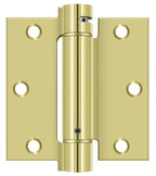 Deltana - 3-1/2" x 3-1/2" Spring Hinge - Bright Brass