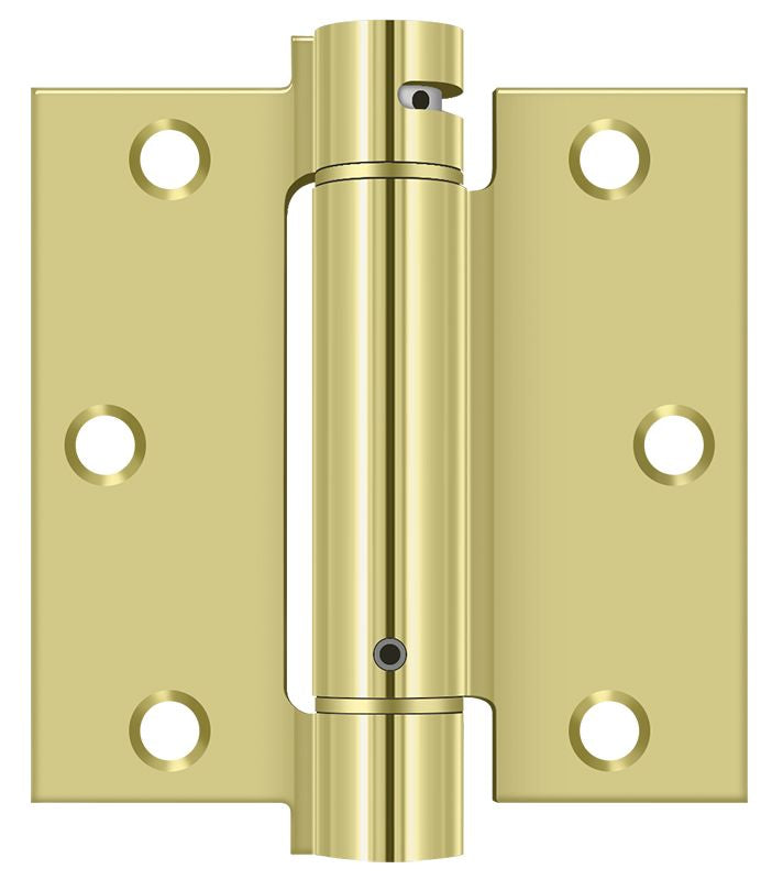 Deltana - 3-1/2" x 3-1/2" Spring Hinge - Bright Brass