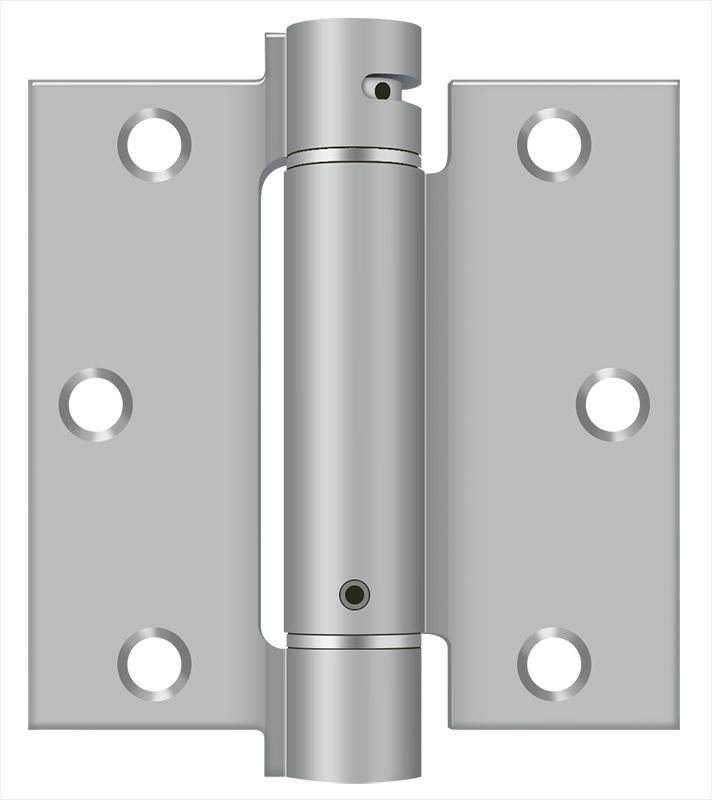 Deltana - 3-1/2" x 3-1/2" Spring Hinge - Satin Stainless Steel