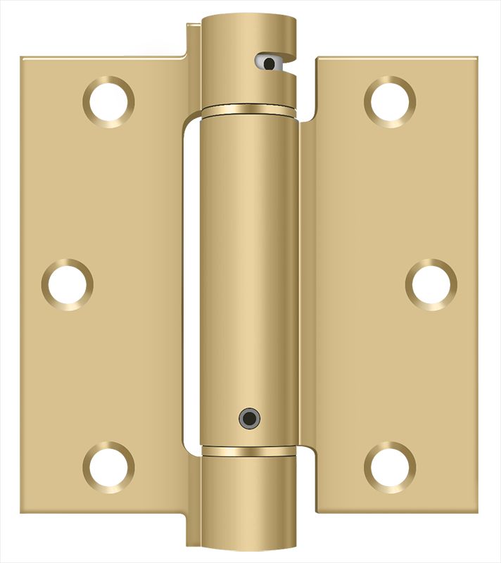 Deltana - 3-1/2" x 3-1/2" Spring Hinge - Satin Brass