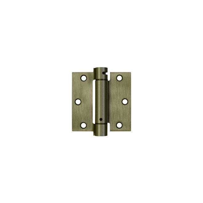 Deltana - 3-1/2" x 3-1/2" Spring Hinge - Antique Brass