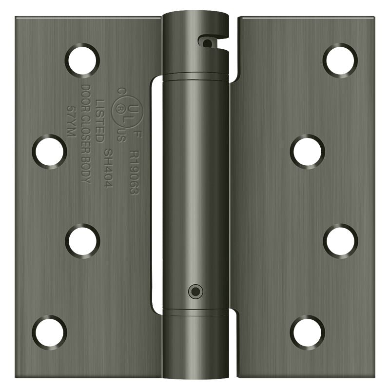 Deltana - 4" x 4" Spring Hinge - Antique Nickel