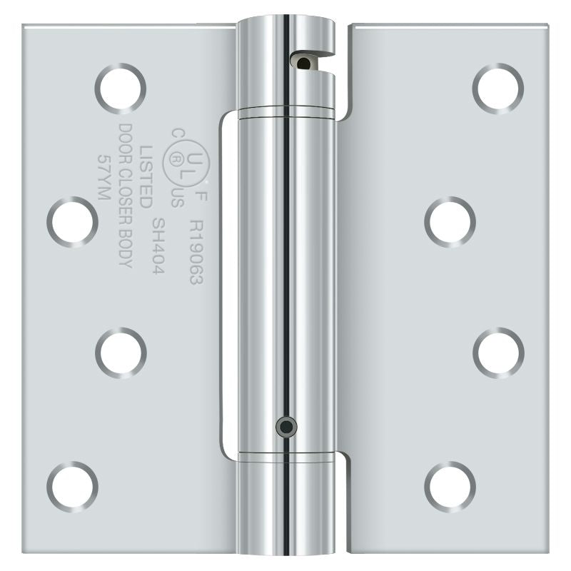 Deltana - 4" x 4" Spring Hinge - Bright Chrome