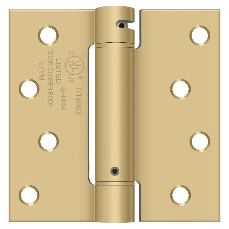 Deltana - 4" x 4" Spring Hinge - Satin Brass