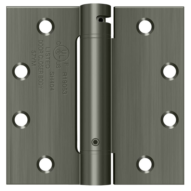 Deltana - 4-1/2" x 4-1/2" Spring Hinge - Antique Nickel