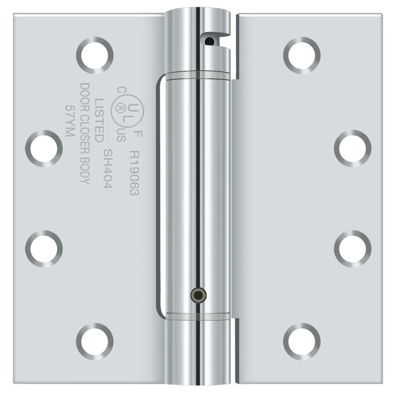 Deltana - 4-1/2" x 4-1/2" Spring Hinge - Bright Chrome